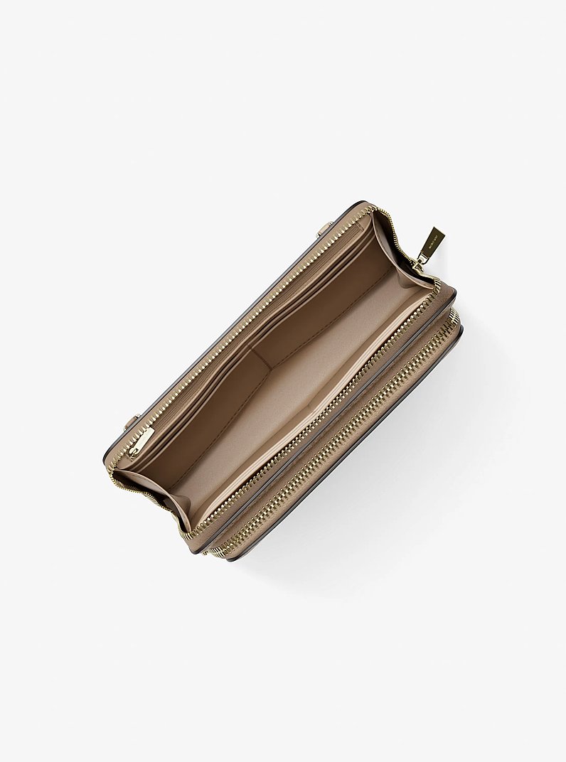 Umh&auml;ngetasche Jet Set Large mit Signature-Logomuster in KHAKI | Michael Kors