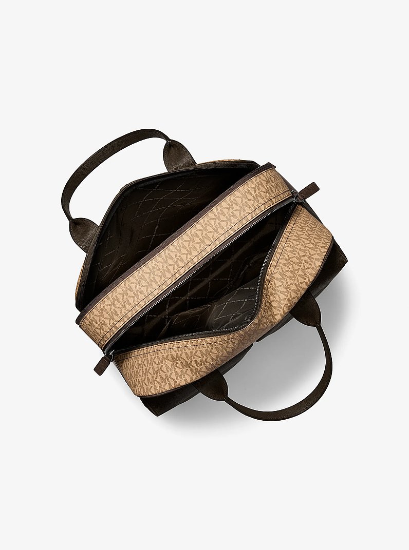 Pacey Medium Signature Logo Bowling Bag in CAMEL | Michael Kors