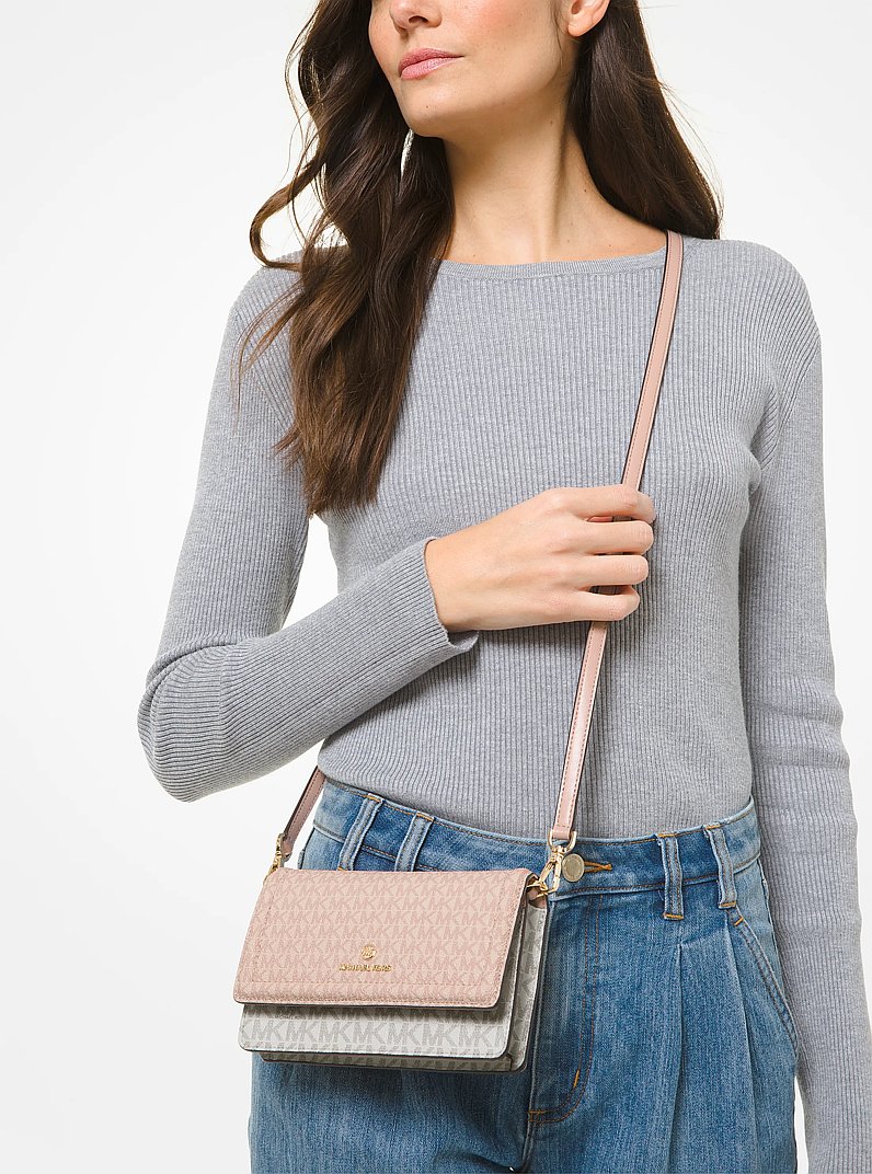 Petit sac &agrave; bandouli&egrave;re pour smartphone Jet Set bicolore &agrave; logo in BALLET MULTI | Michael Kors