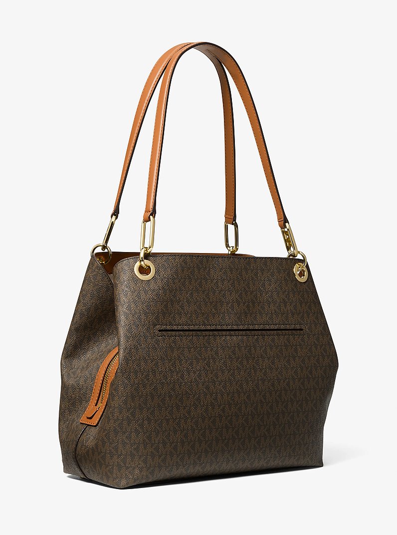 Kensington Large Signature Logo Tote Bag in BRN/ACORN | Michael Kors