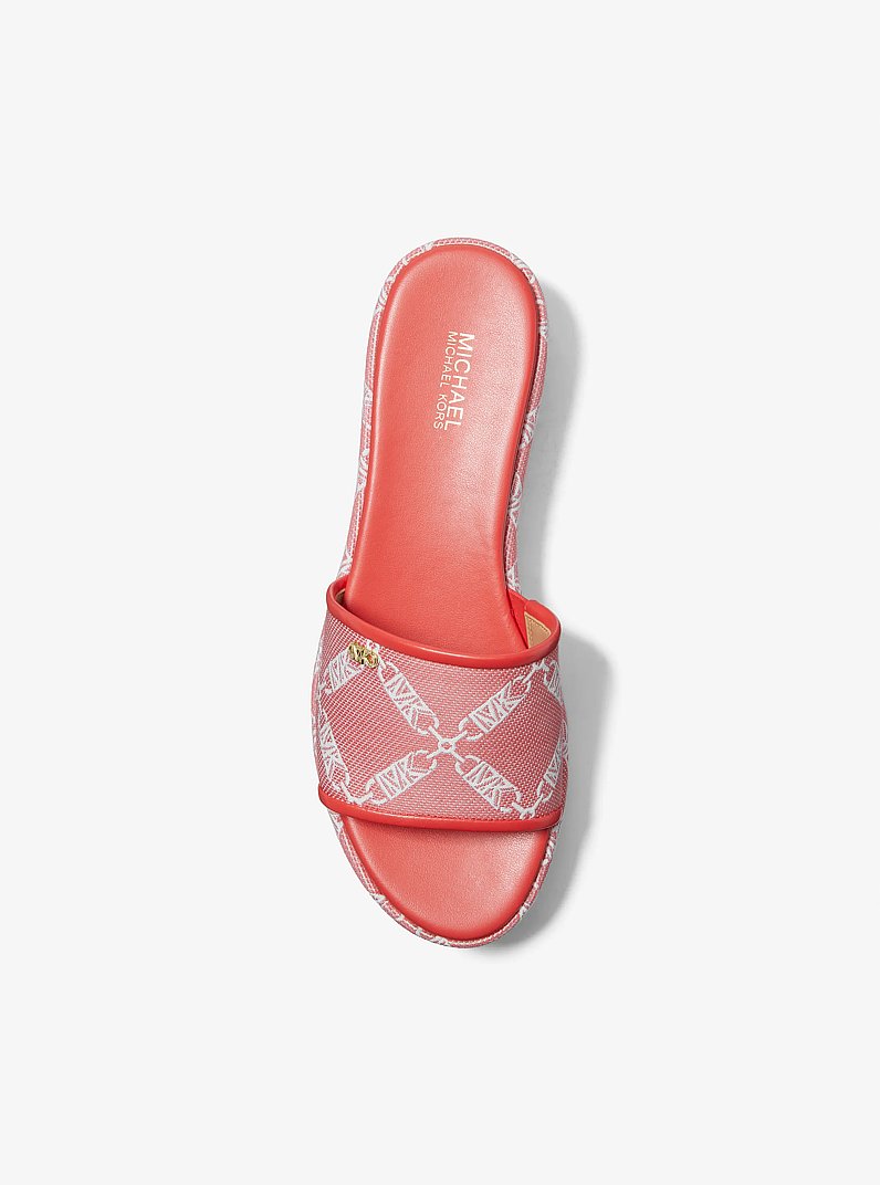 Ember Empire Logo Jacquard Platform Sandal in SPICED CORAL | Michael Kors