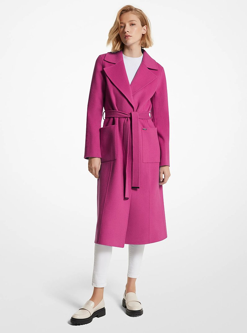 Trenchcoat aus Wollmischgewebe in FUCHSIE | Michael Kors