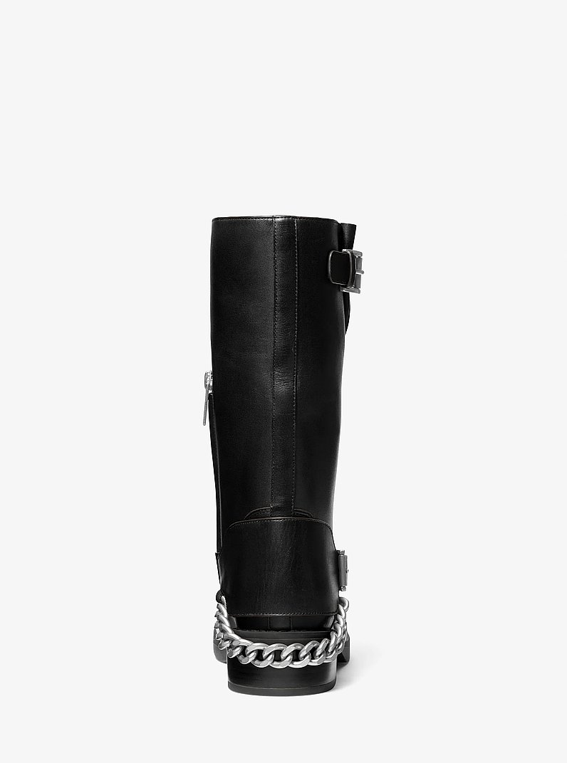 Cayden Leather Boot in BLACK | Michael Kors