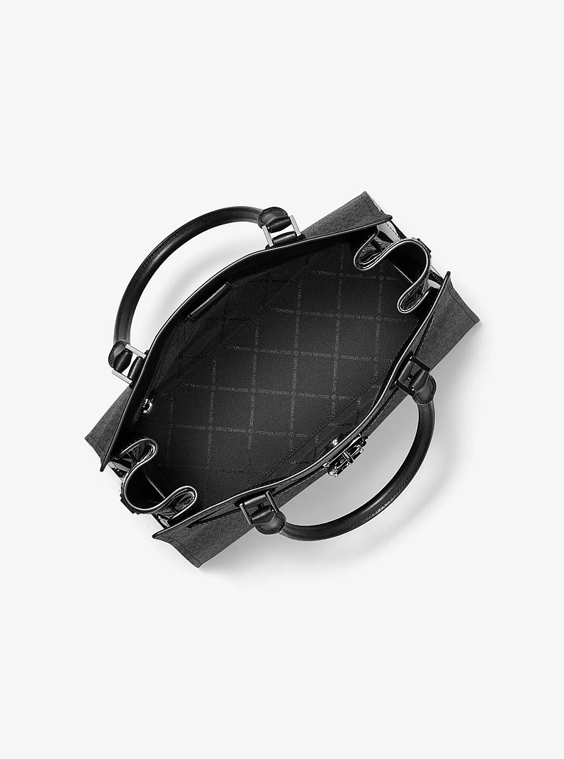 Hamilton Medium Signature Logo Satchel in BLACK - Sale | Michael