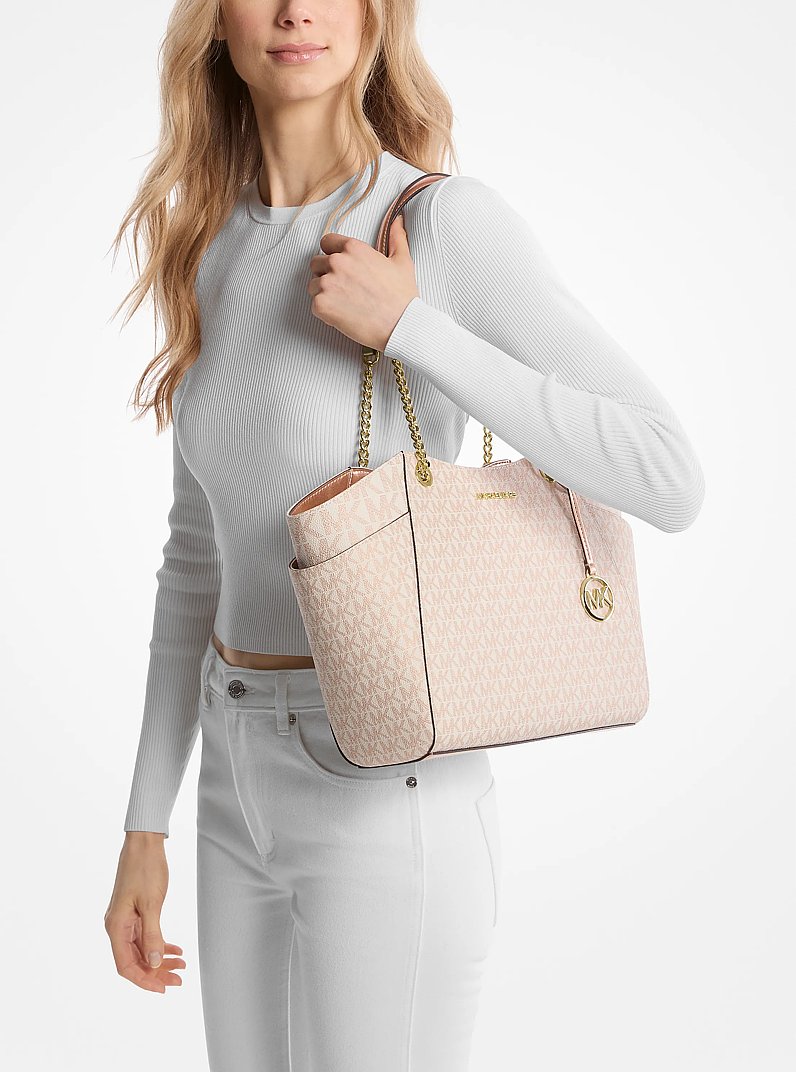 Jet Set Large Logo Shoulder Bag in ROSE GOLD - Sale | Michael Kors