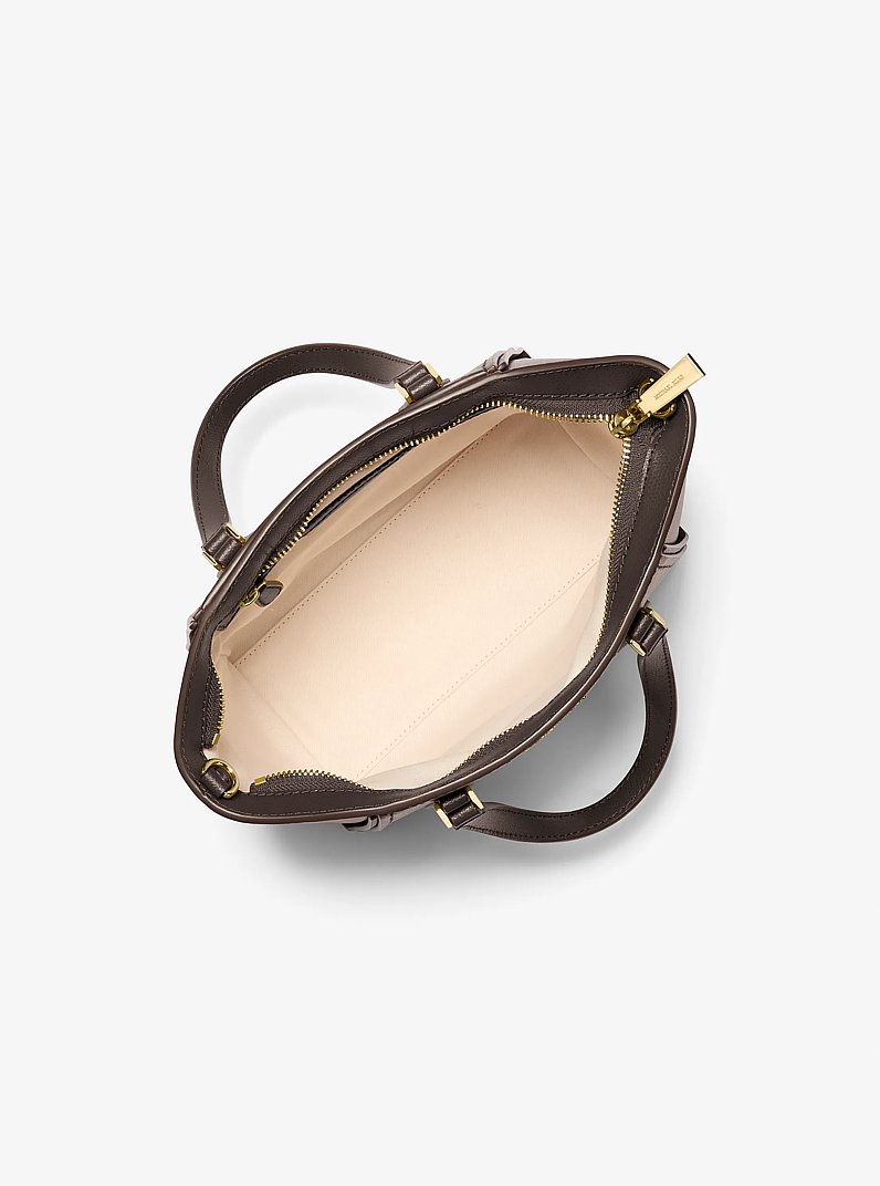 Taryn Small Leather Convertible Crossbody Bag in CHOCOLATE | Michael Kors