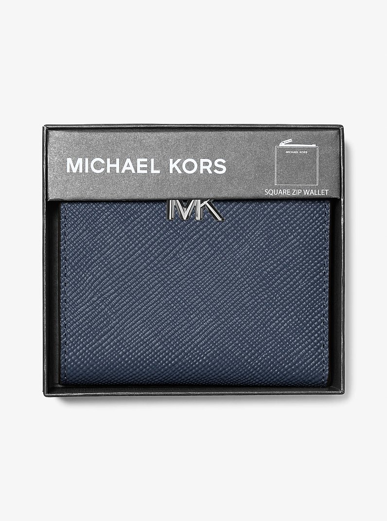 Edison Saffiano Leather Wallet in NAVY | Michael Kors