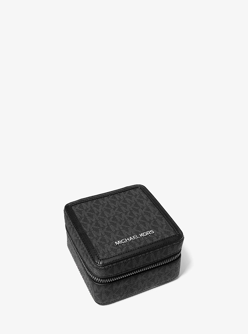 Cooper Logo Watch Travel Case in BLACK | Michael Kors