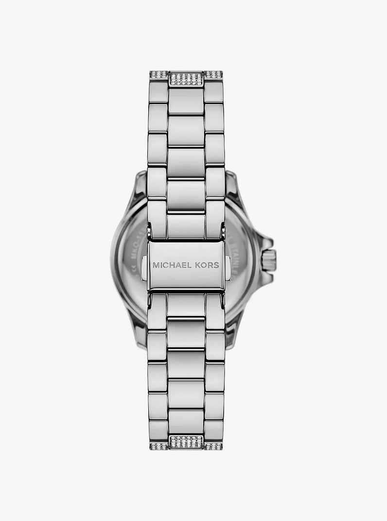Mini Everest Pav&eacute; Silver-Tone Watch in SILVER | Michael Kors