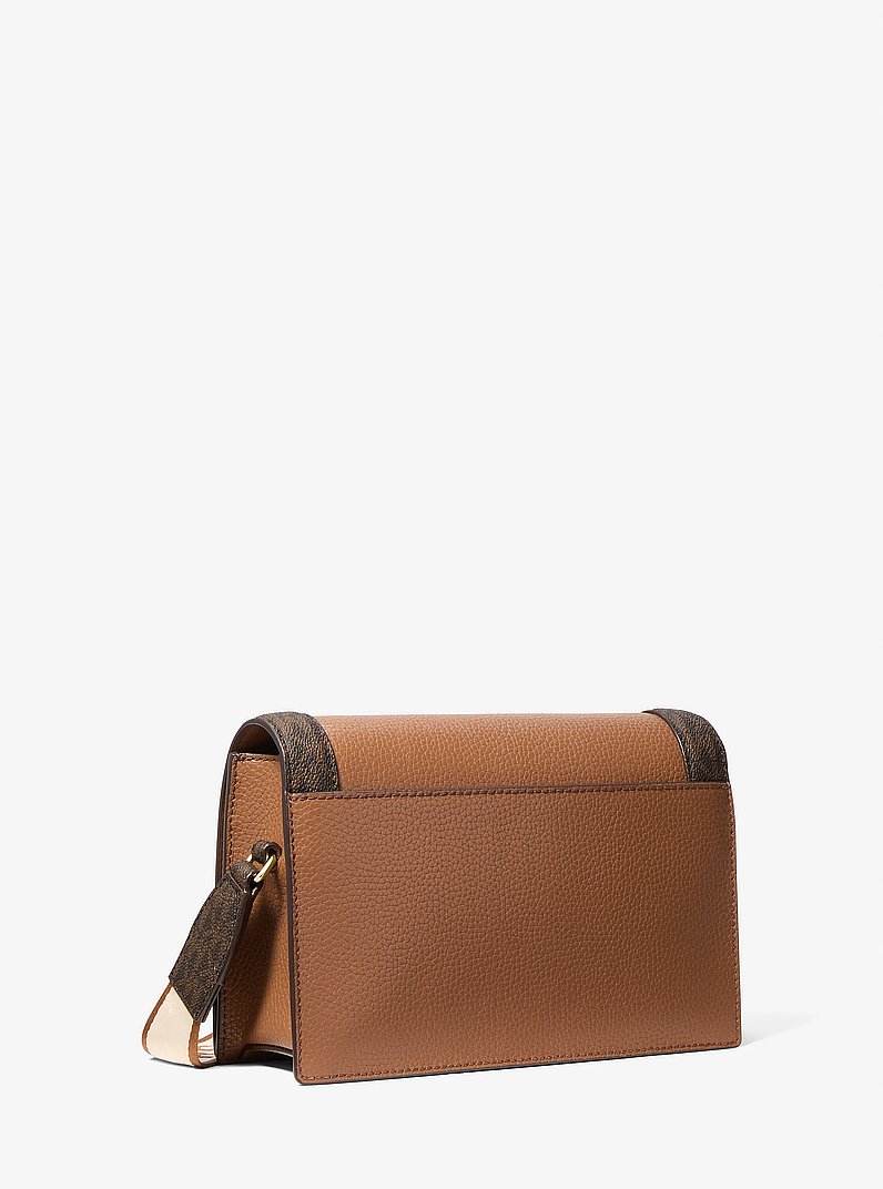 Borsa a tracolla Jet Set grande in pelle martellata e stampa logo in MARRONE/CUOIO | Michael Kors