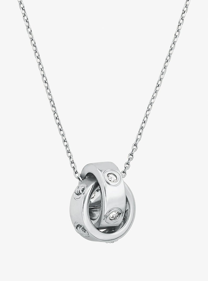 Collar con logotipo y circonitas c&uacute;bicas in PLATEADO | Michael Kors