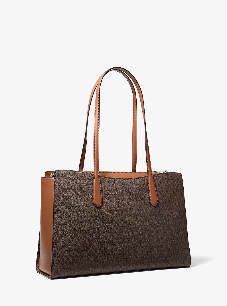 Arden Medium Signature Logo Tote Bag in BROWN | Michael Kors