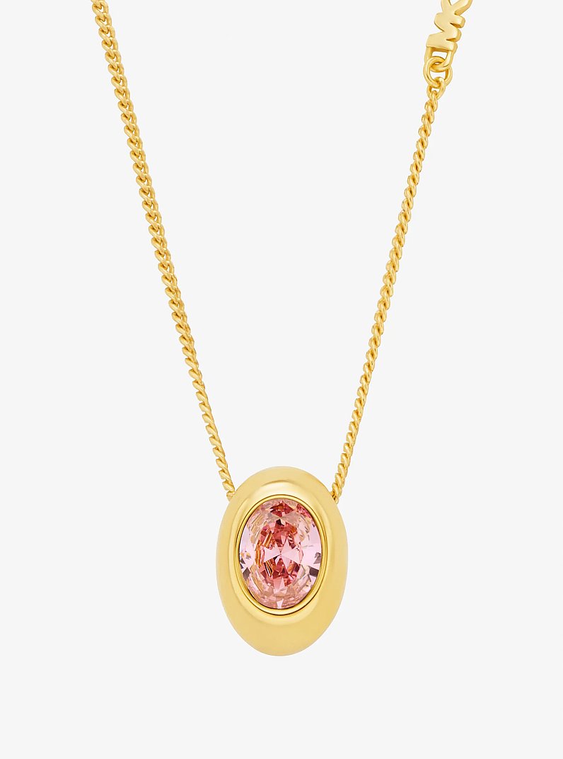 Oval Stone Pendant Necklace in GOLD/PINK | Michael Kors