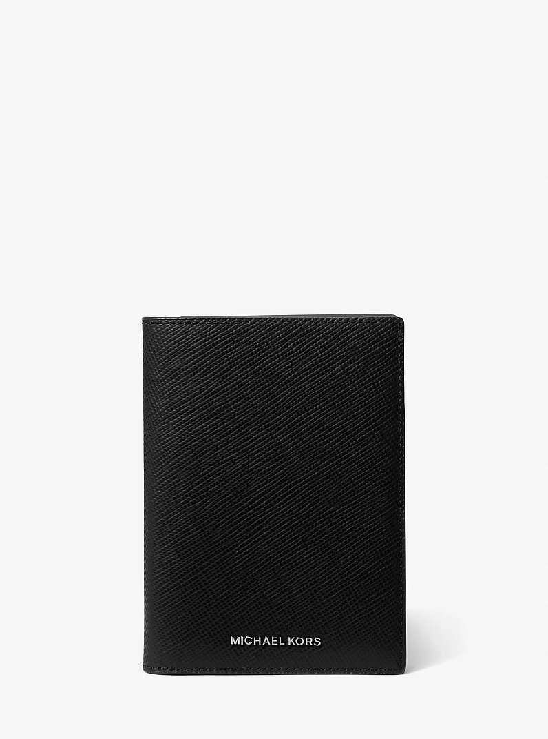 Portefeuille &agrave; passeport Hudson en cuir in NOIR | Michael Kors