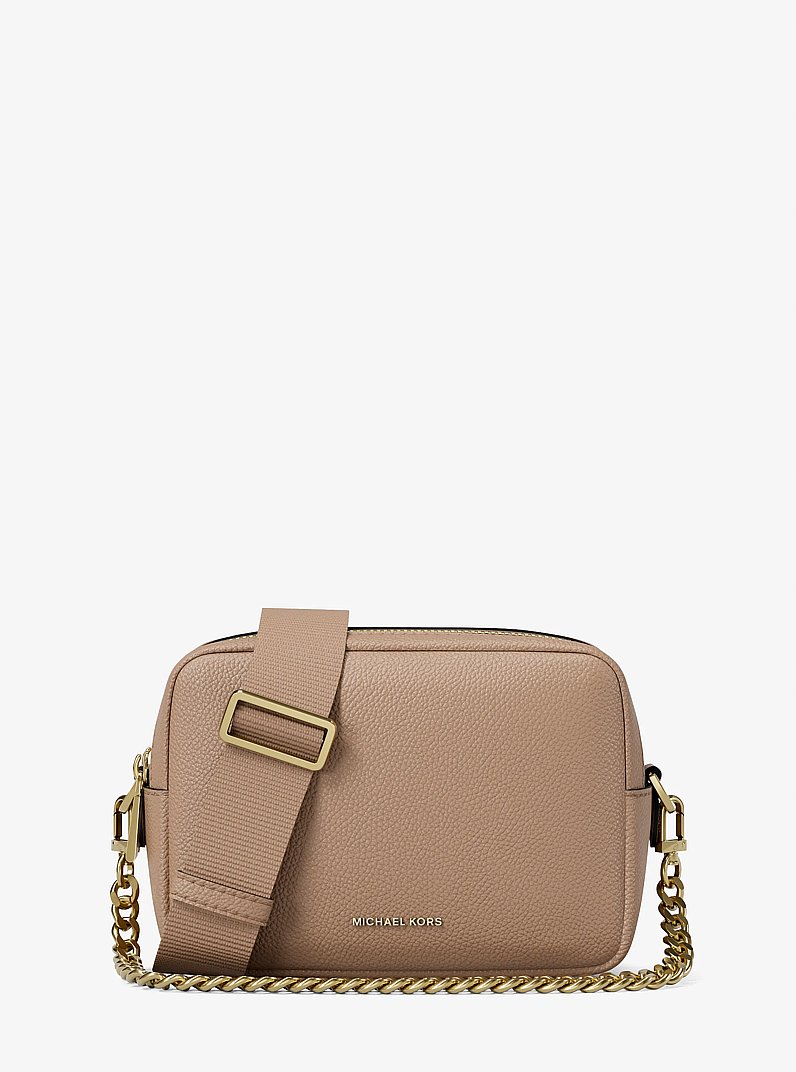 Bryant Medium Pebbled Leather Camera Crossbody Bag in LUGGAGE