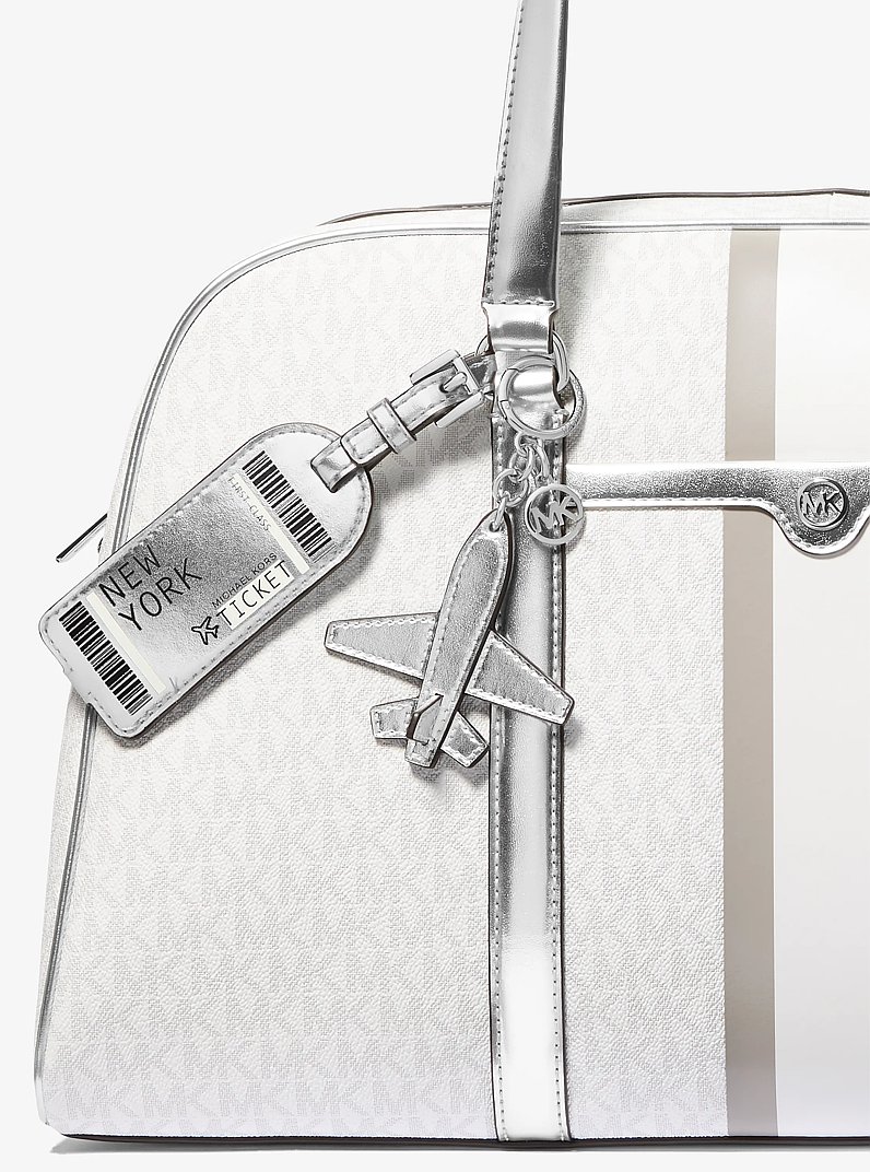 Airplane Metallic Keychain in SILVER | Michael Kors