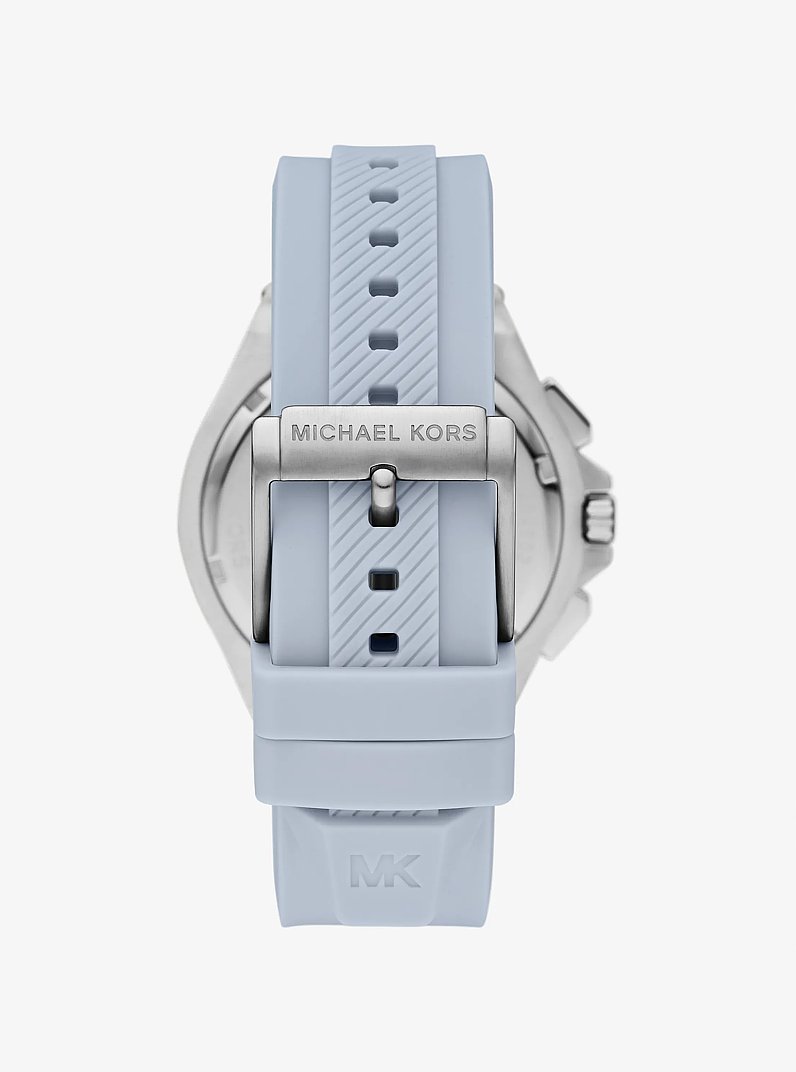 Oversized Lennox Silver-Tone and Silicone Watch in SILVER | Michael Kors