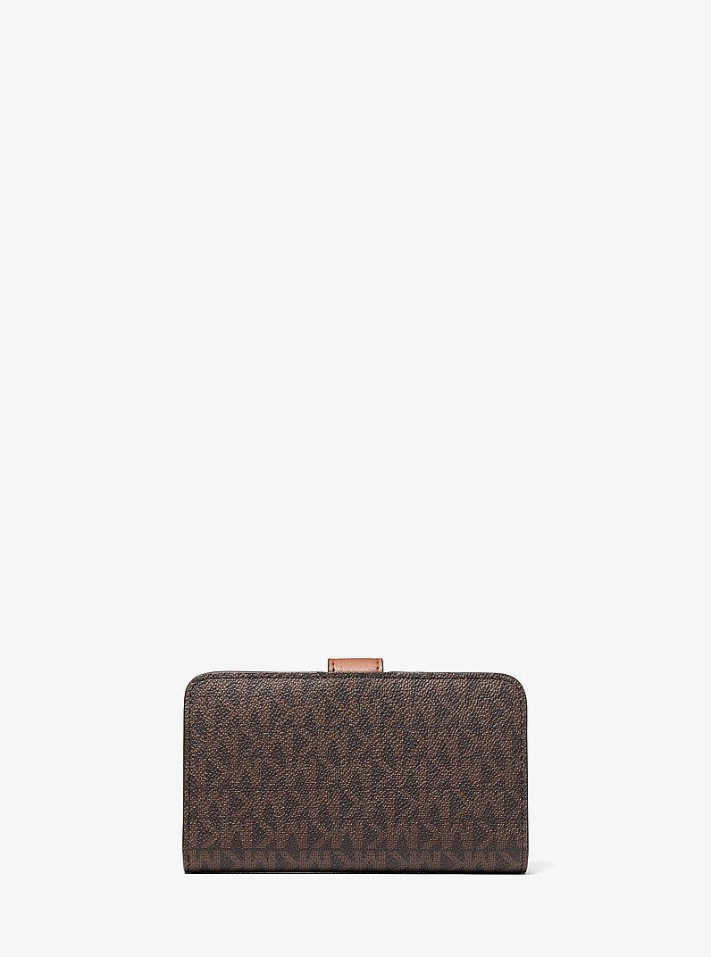 Billetera plegable Jet Set Travel mediana con logotipo exclusivo in MARR&Oacute;N | Michael Kors