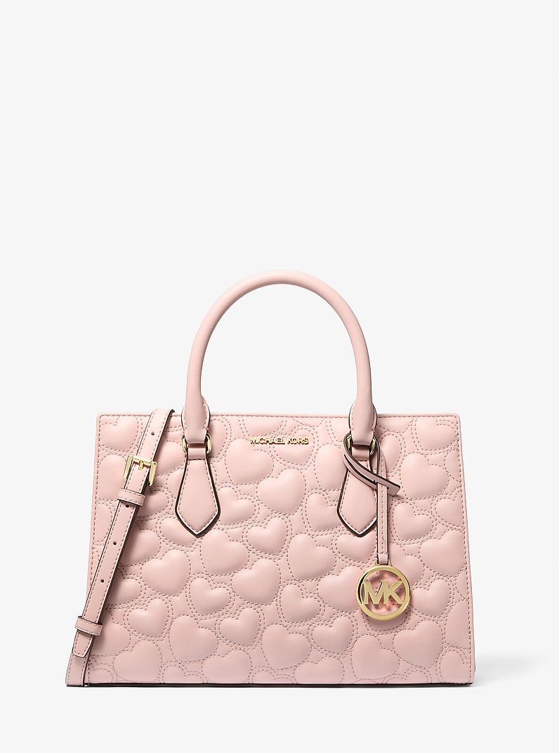 Sheila Medium Heart Embroidered Satchel in POWDER BLUSH | Michael Kors