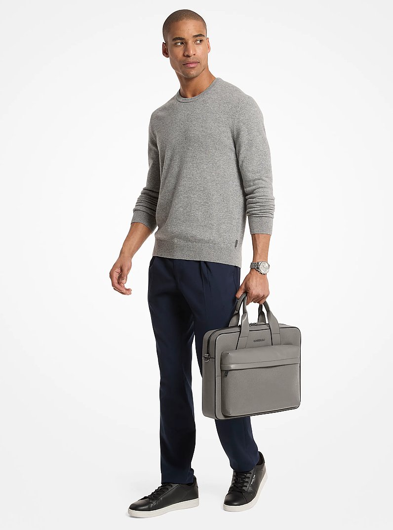 Mallette Pacey avec poche de taille moyenne en cuir grain&eacute; in GRIS PERLE | Michael Kors