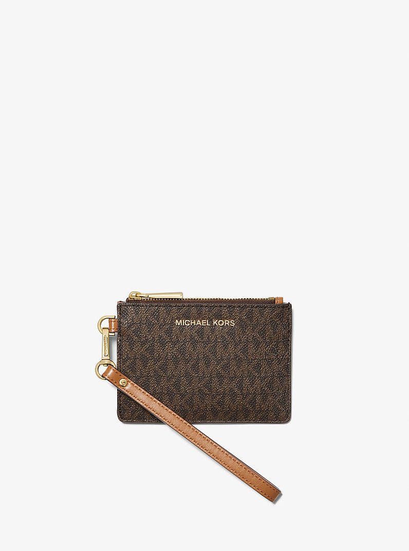 Small Logo Coin Wristlet in BROWN | Michael Kors