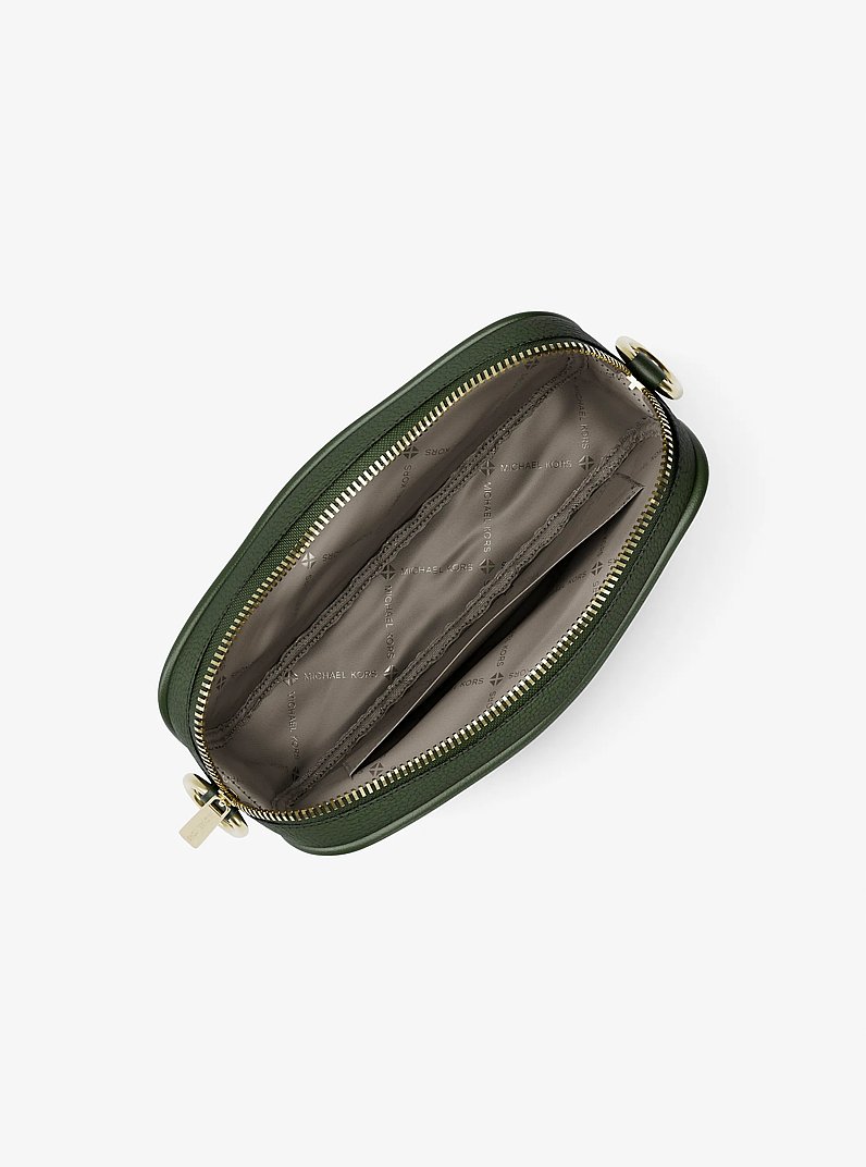 Bandolera Jet Set peque&ntilde;a para c&aacute;mara de piel granulada in MUSGO | Michael Kors