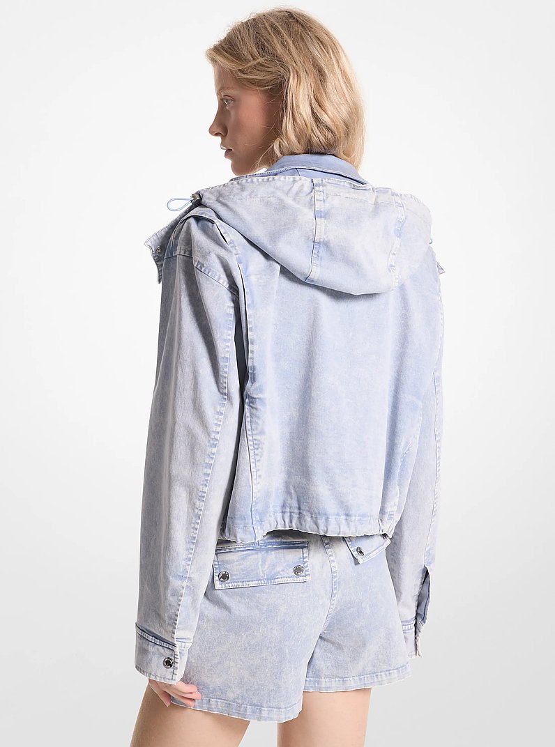 Stretch Organic Cotton Cropped Jacket in CHAMBRAY | Michael Kors
