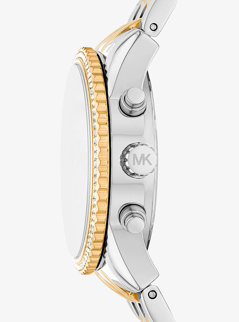 Mini Bryant Pav&eacute; Two-Tone Watch in TWO TONE | Michael Kors