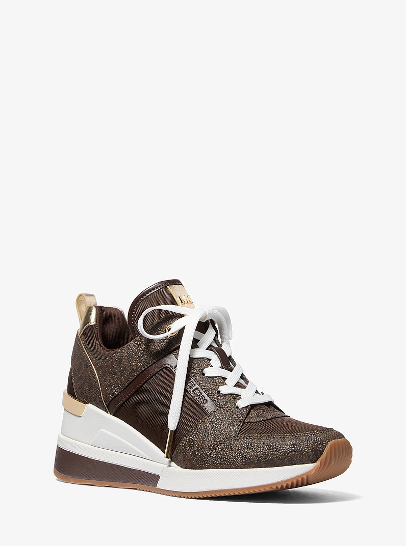 Georgie Signature Logo Trainer in BROWN | Michael Kors