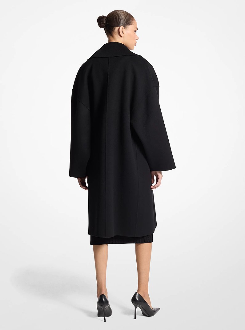 Abrigo abierto de lana melton de doble cara in NEGRO | Michael Kors