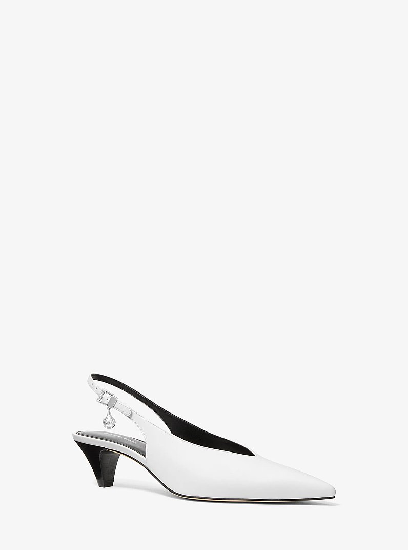 Tonya Leather Slingback Pump in OPTIC WHITE | Michael Kors