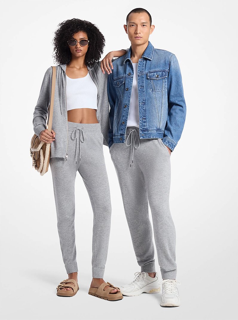 Wool and Cashmere Blend Joggers in HEATHER GREY | Michael Kors