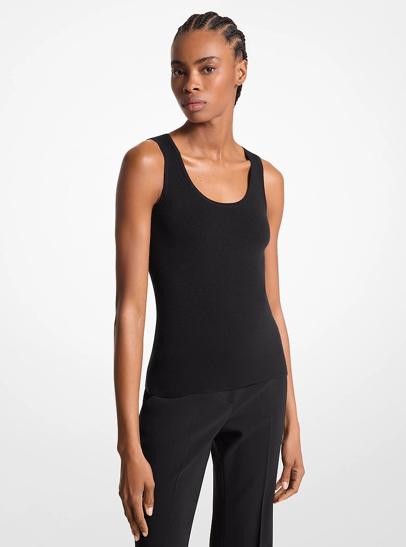 Tanktop Bette aus Kaschmir mit U-Ausschnitt in SCHWARZ | Michael Kors