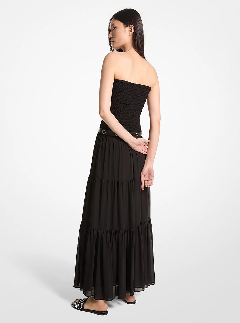 Tiered Smocked Georgette Maxi Dress