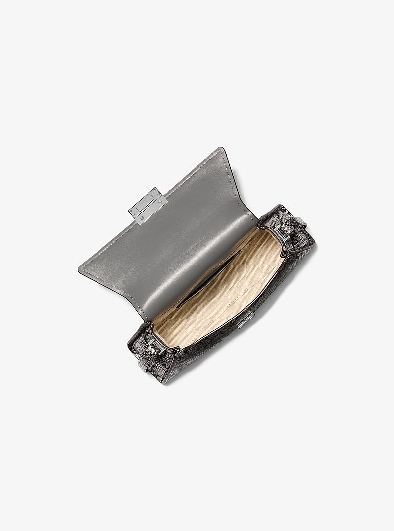Ludlow Medium Snake Embossed Leather Shoulder Bag in QUARRY GREY | Michael Kors