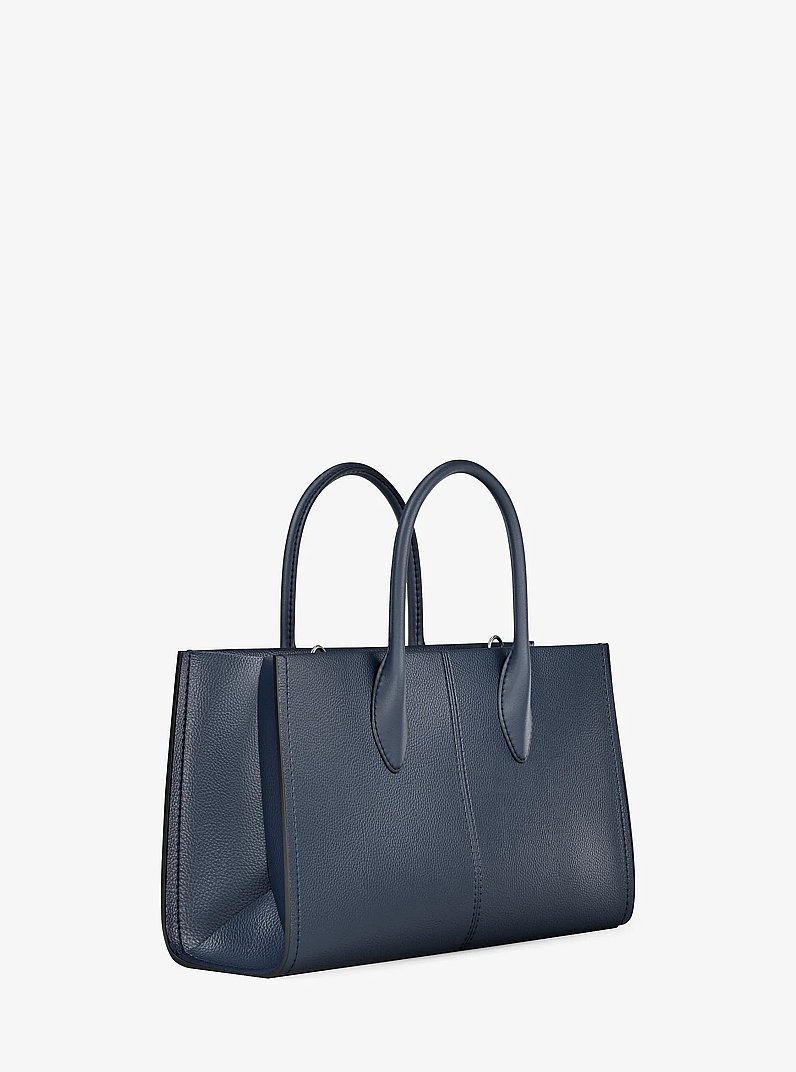 Sacoche Mirella de taille moyenne en cuir grain&eacute; in BLEU MARINE | Michael Kors