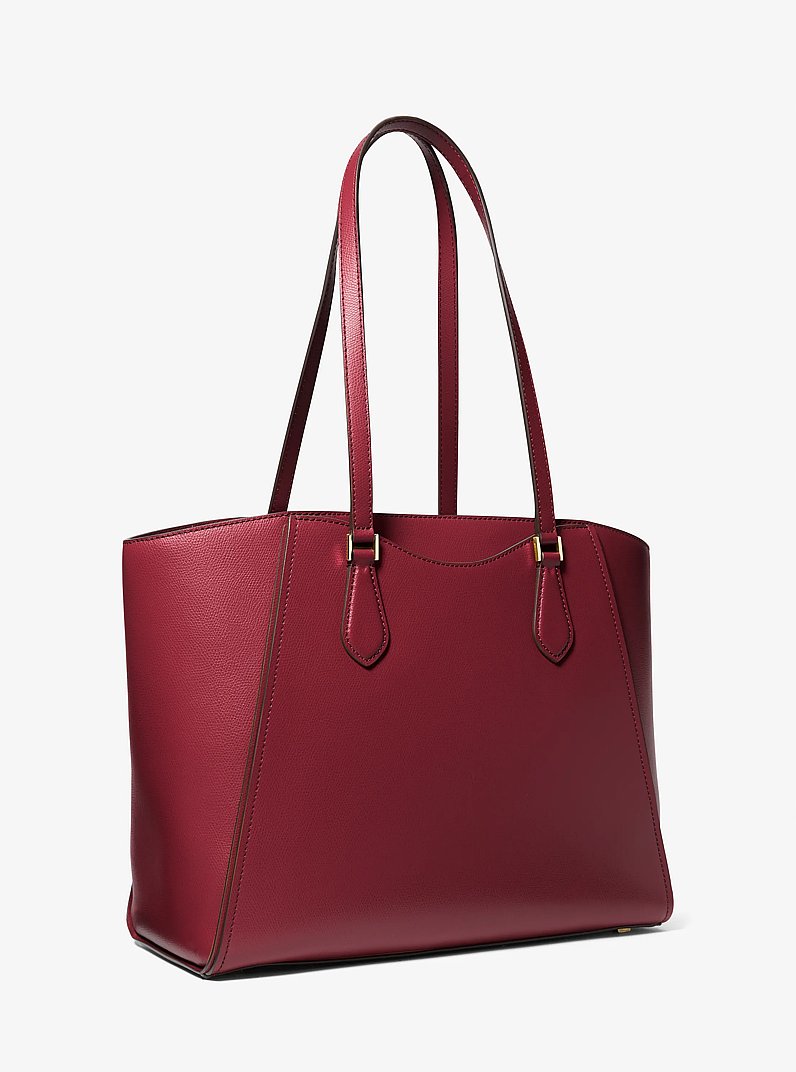 Taryn Large Leather Tote Bag in DEEP RED | Michael Kors