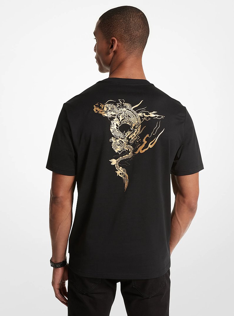 New Year Graphic Logo Cotton Jersey T-Shirt