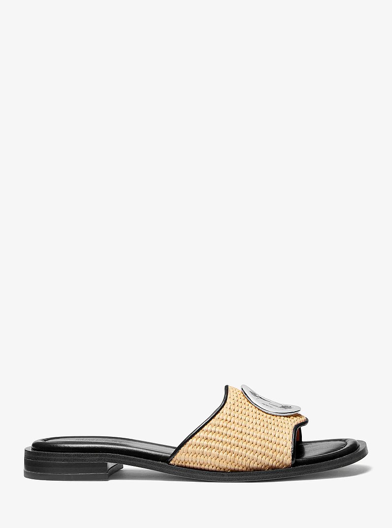 Sandalia tipo chancla Hannah de paja in NEGRO | Michael Kors