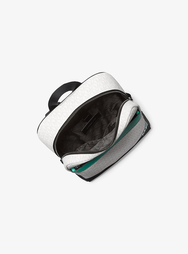 Cooper Medium Color-Block Signature Logo Backpack in GRASS GREEN | Michael Kors