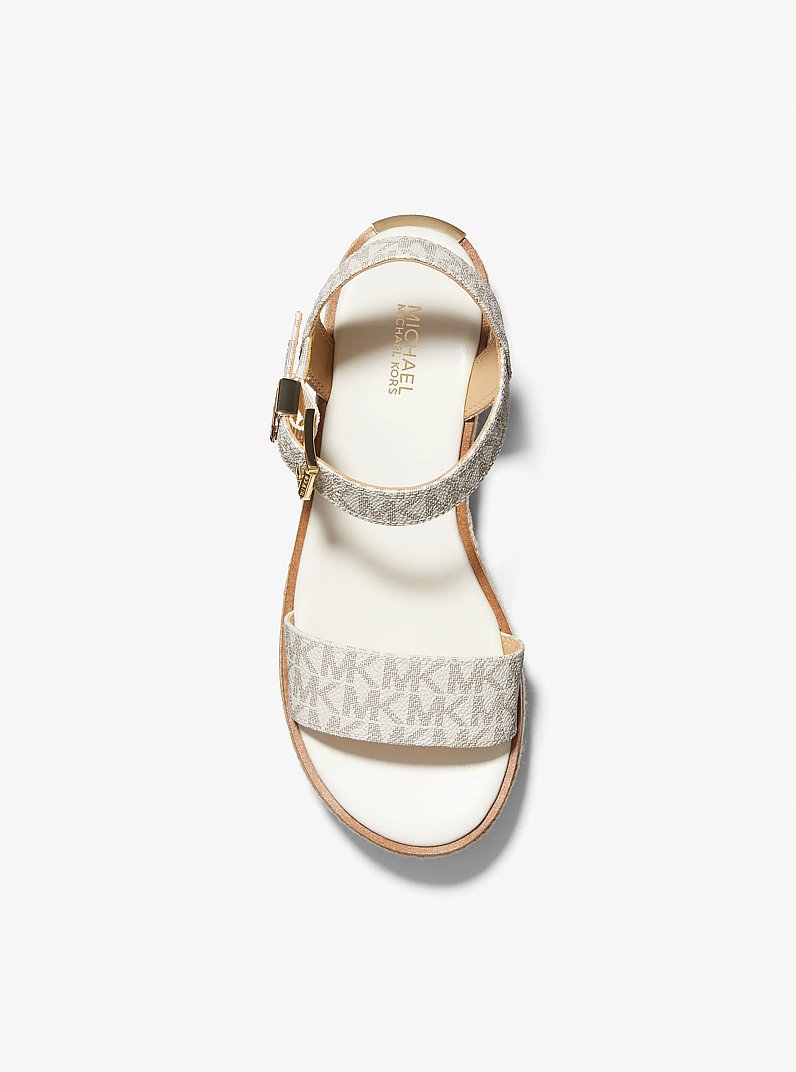 Richie Signature Logo Platform Espadrille Sandal in VANILLA | Michael Kors