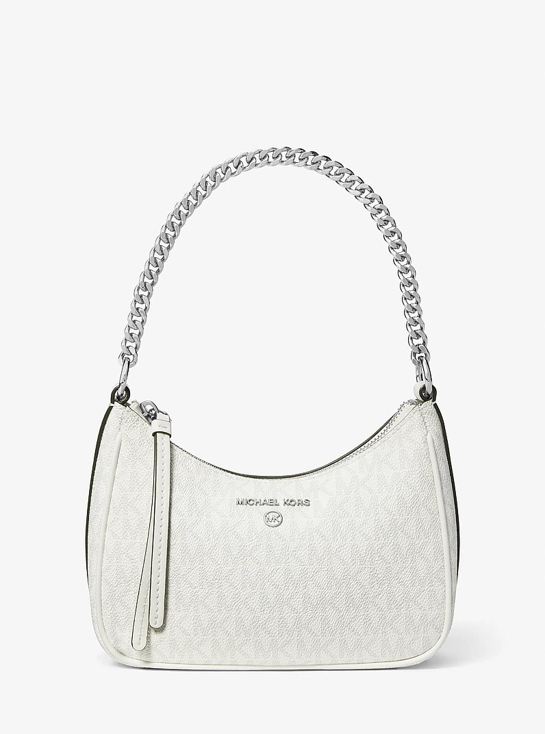 Bolso de hombro Jet Set Charm peque&ntilde;o con logotipo in BLANCO INTENSO/ALUMINIO | Michael Kors