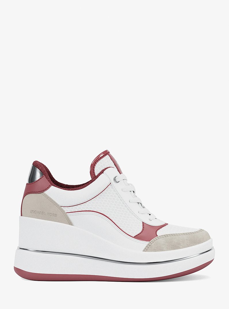 Sneaker Emmy in materiale misto con zeppa in PALISSANDRO | Michael Kors