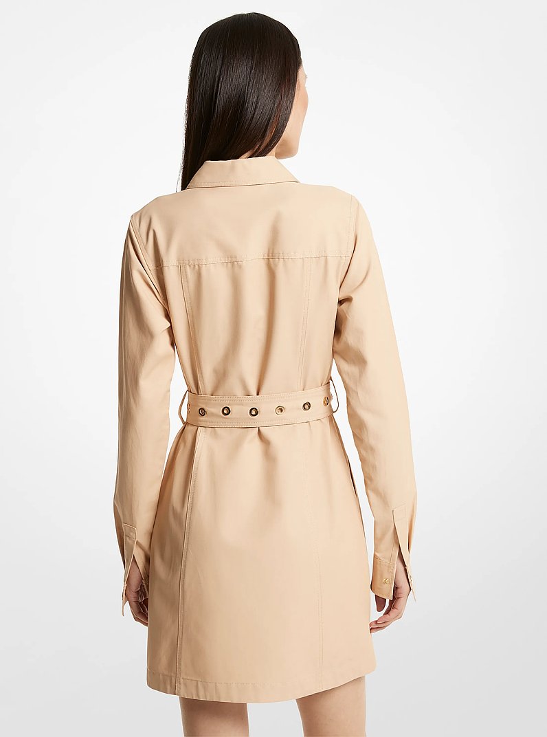 Cotton Blend Twill Utility Dress in BUFF | Michael Kors