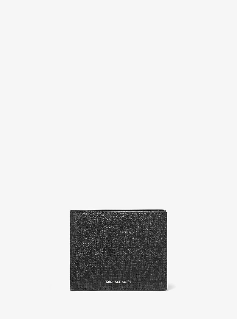 Cooper Logo Billfold Wallet With Coin Pouch in BLACK | Michael Kors