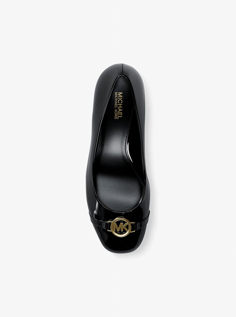 Dori Patent Block Heel Pump in BLACK | Michael Kors