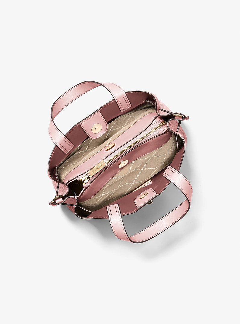 Emilia Small Pebbled Leather Satchel in POWDER BLUSH | Michael Kors