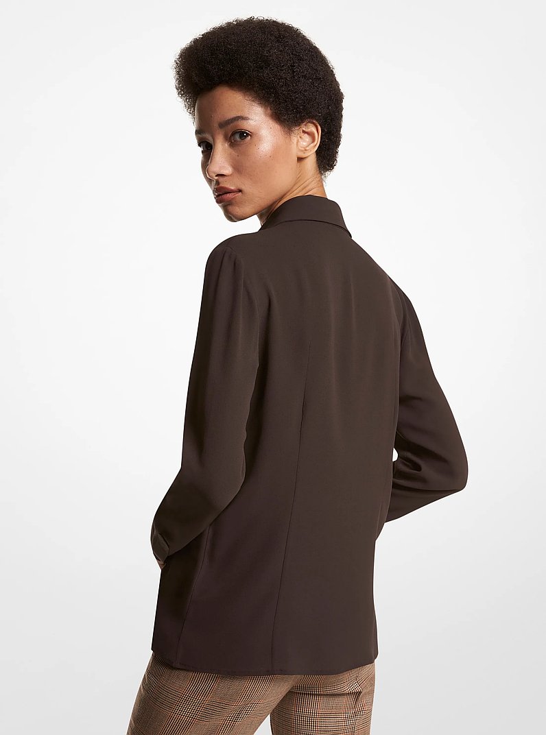 Hansen Silk Georgette Shirt in CHOCOLATE | Michael Kors