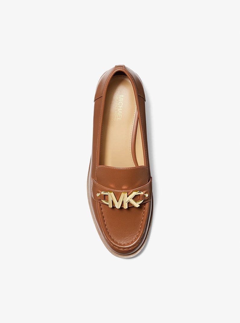 Tiegan Leather Loafer in LUGGAGE | Michael Kors