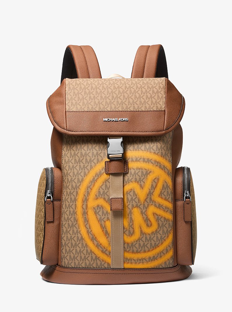 Cooper Embellished Signature Logo City Backpack in POP ORANGE | Michael Kors